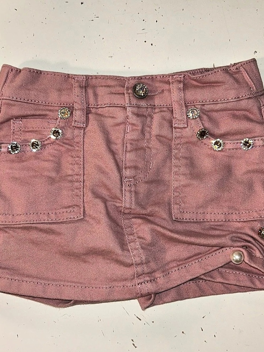 Custom SQUEEZE Pink Embellished Jean Shorts Size 4T